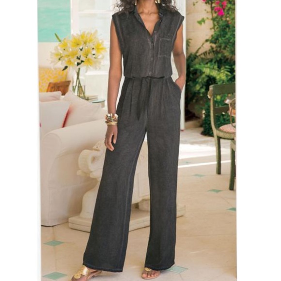 Soft Surroundings Pants - Soft Surroundings Camilla Tie Front Jumpsuit Large